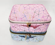 Cosmetic Storage Case with Adjustable Compartment (Pink Diamond)