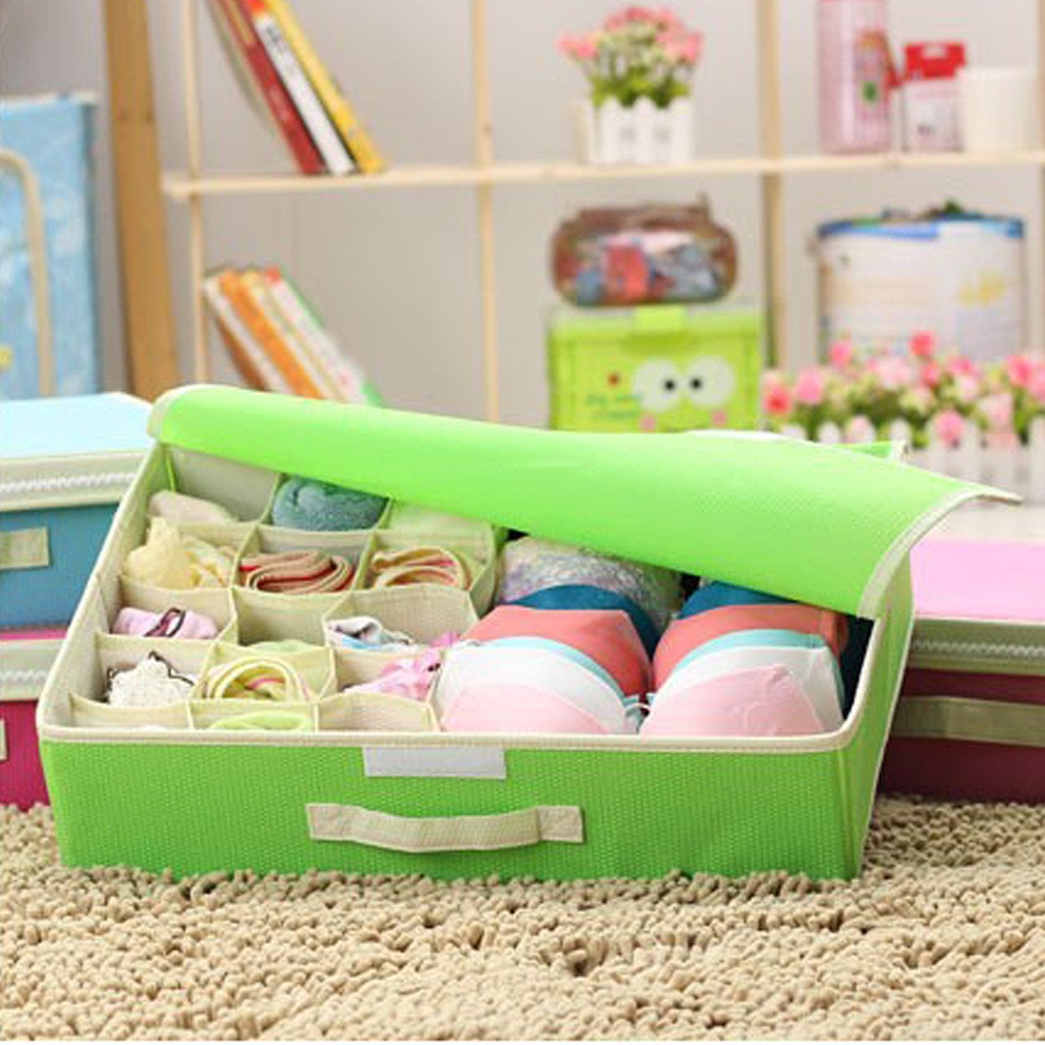 16+ Sewing Organizer Box Innerwear Organizer 16+1 Compartment Foldable Closet – House of quirk