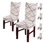 Elastic Chair Cover (Beige Line)