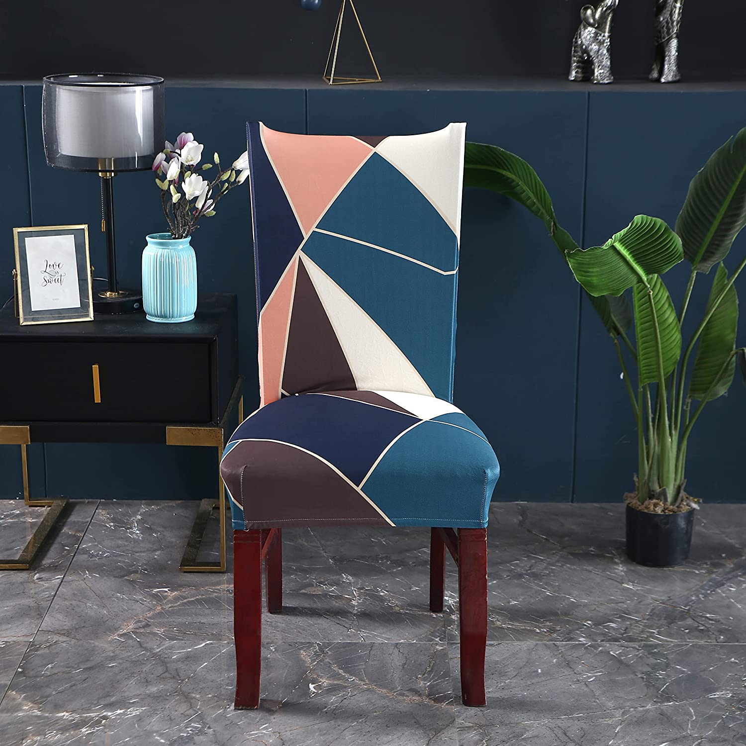 Elastic Chair Cover(Green Peach Prism)