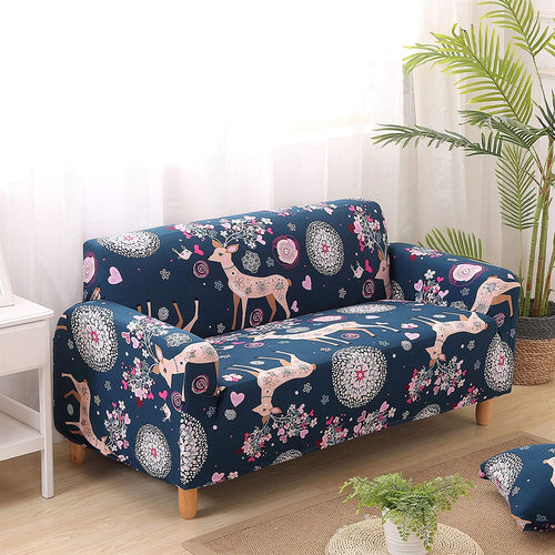 Universal Elastic Sofa Cover (Blue Deer)