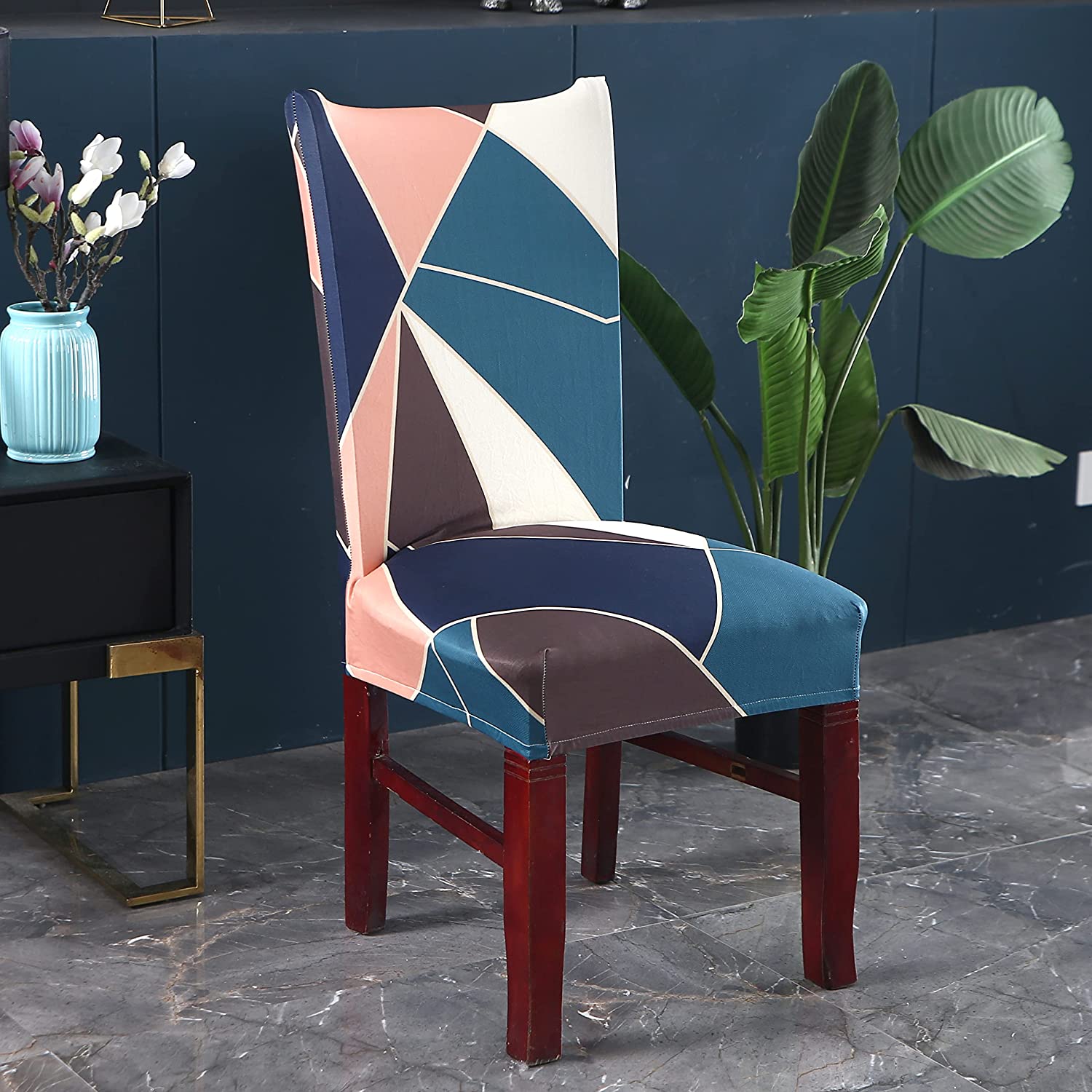 Elastic Chair Cover(Green Peach Prism)