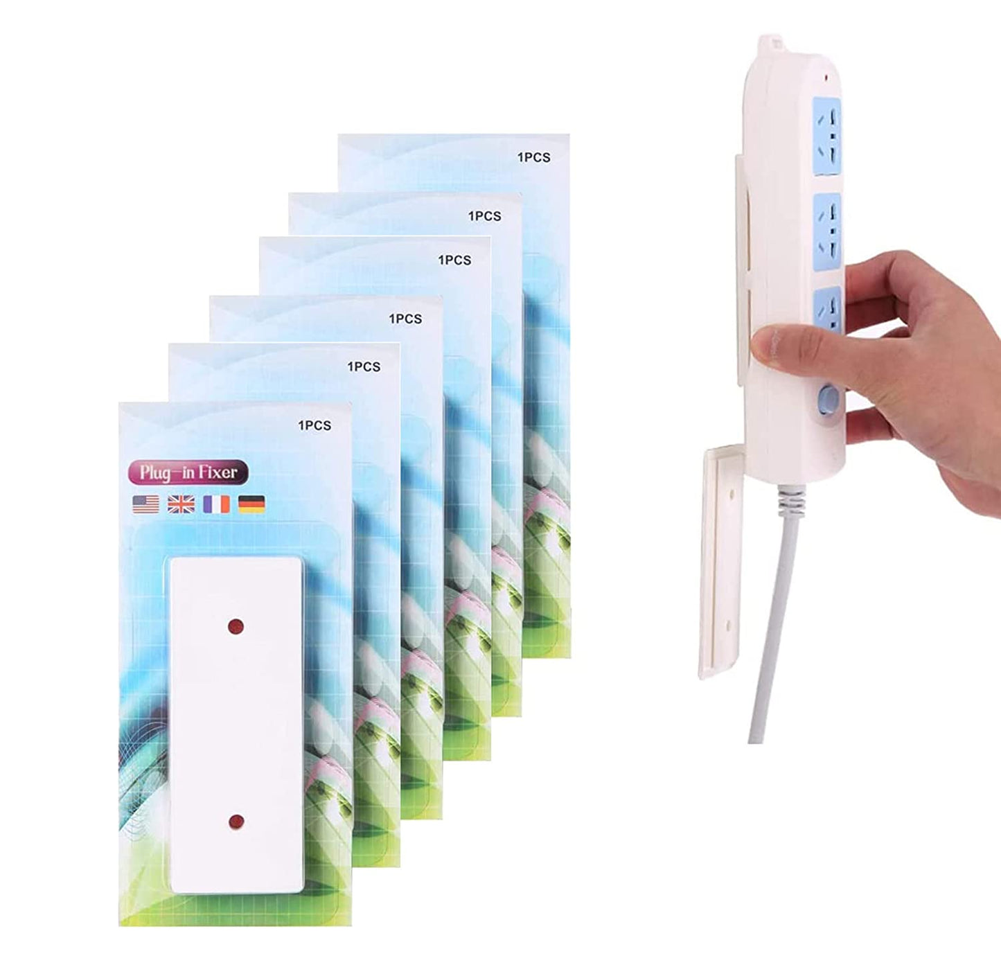 Power Strip Holder Fixator, No Hole Plug-in, Loading 10Kg Maximum, for WiFi Router, Remote Control, etc.