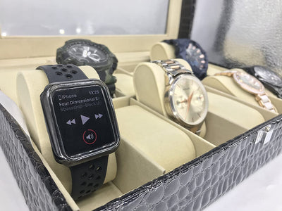 Wrist Watch Display Box Storage Holder Organizer 12 Slots Case Black