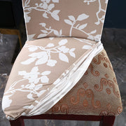 Elastic Chair Cover Stretch(Cream/White Flower)
