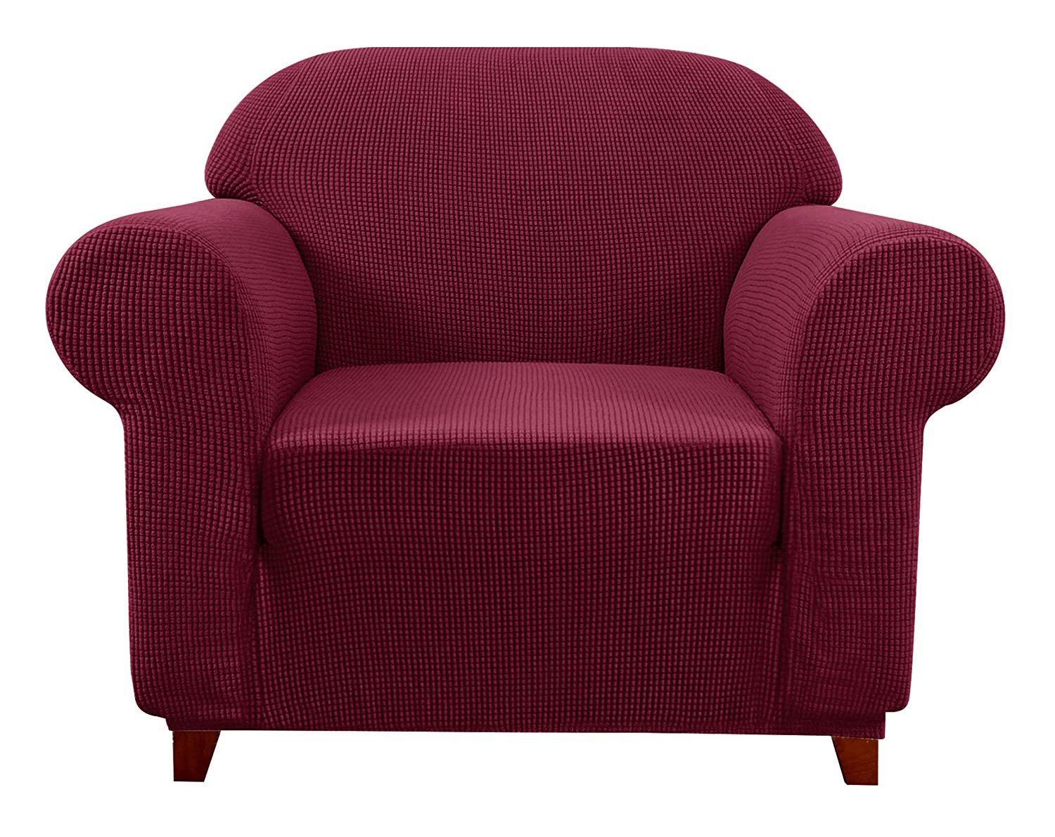 Jacquard Sofa Slipcover - Wine