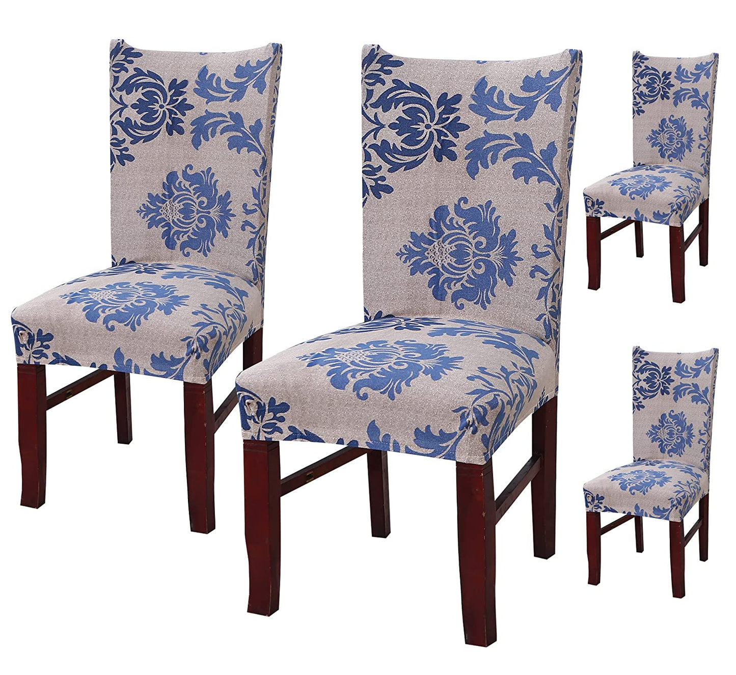 Elastic Chair Cover Stretch(Blue Demask)