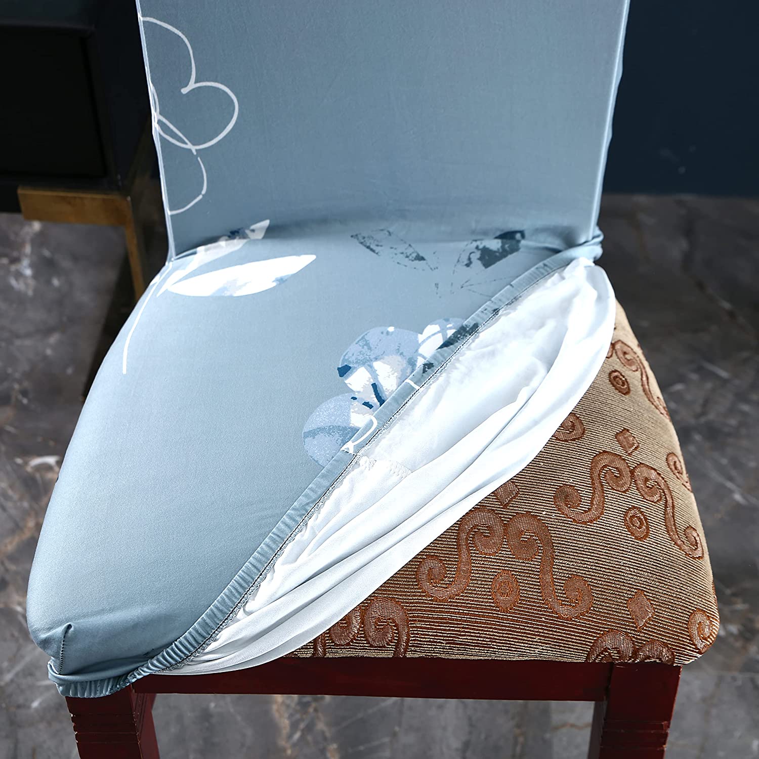 Elastic Chair Cover(Green Pearly Grey)