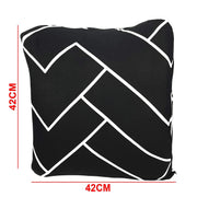 Printed Sofa Cover - Black Herringbone