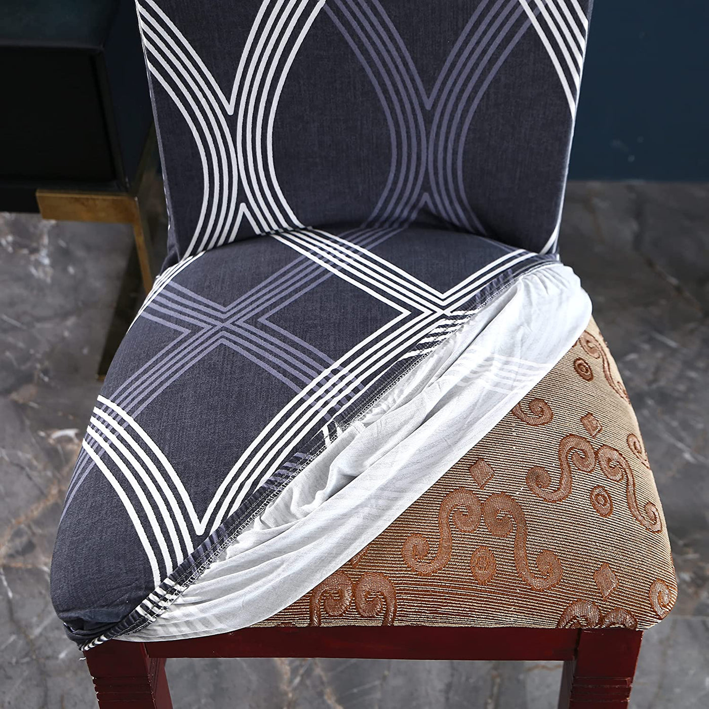 Elastic Chair Cover (Fossil Grey)