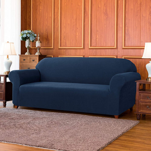 Jacquard Sofa Slipcover - Dark Blue