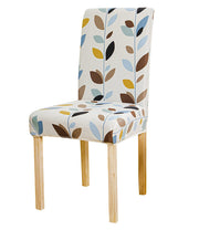 Printed Chair Cover - White Leaf