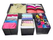Set of 6 Foldable Storage Box Drawer Divider Organizer Basket Bins