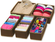 Set of 6 Foldable Storage Box Drawer Divider Organizer Basket Bins