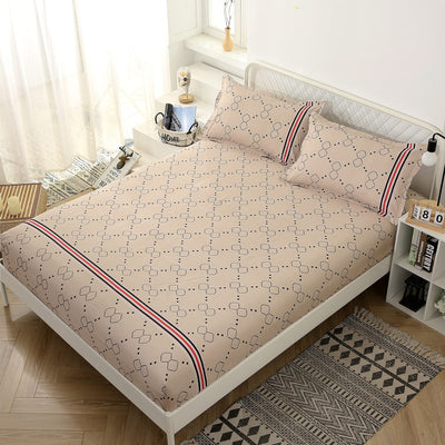 Fitted Bed Sheet -  Gold Pattern