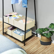 Set of 6 Foldable Storage Box Drawer Divider Organizer Basket Bins