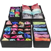 Foldable Storage Box Drawer Divider Organizer Set of 4
