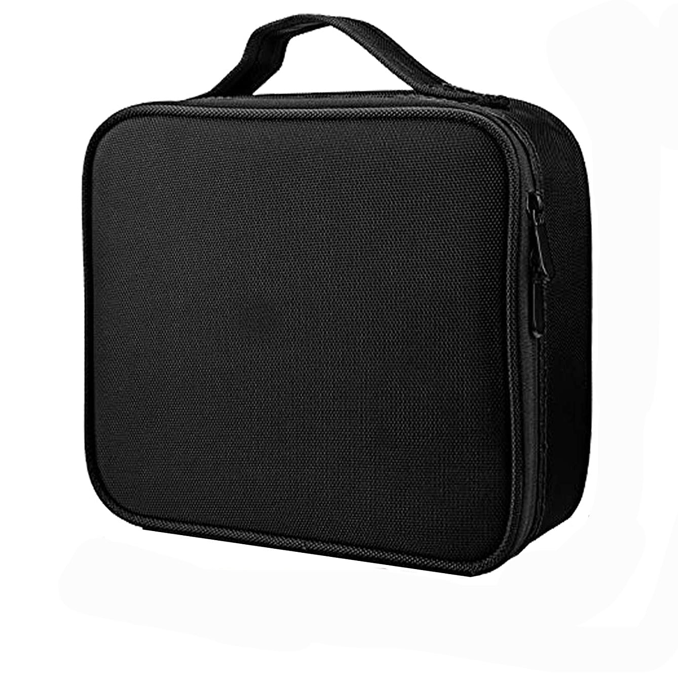Makeup Cosmetic Storage Case with Adjustable Compartment (Black)