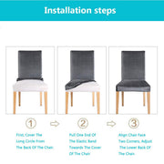 Printed Elastic Chair Cover - Brown White Check
