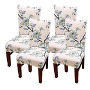 PRINTED ELASTIC CHAIR COVER - Beige Green Flower