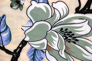 PRINTED ELASTIC CHAIR COVER - Beige Green Flower