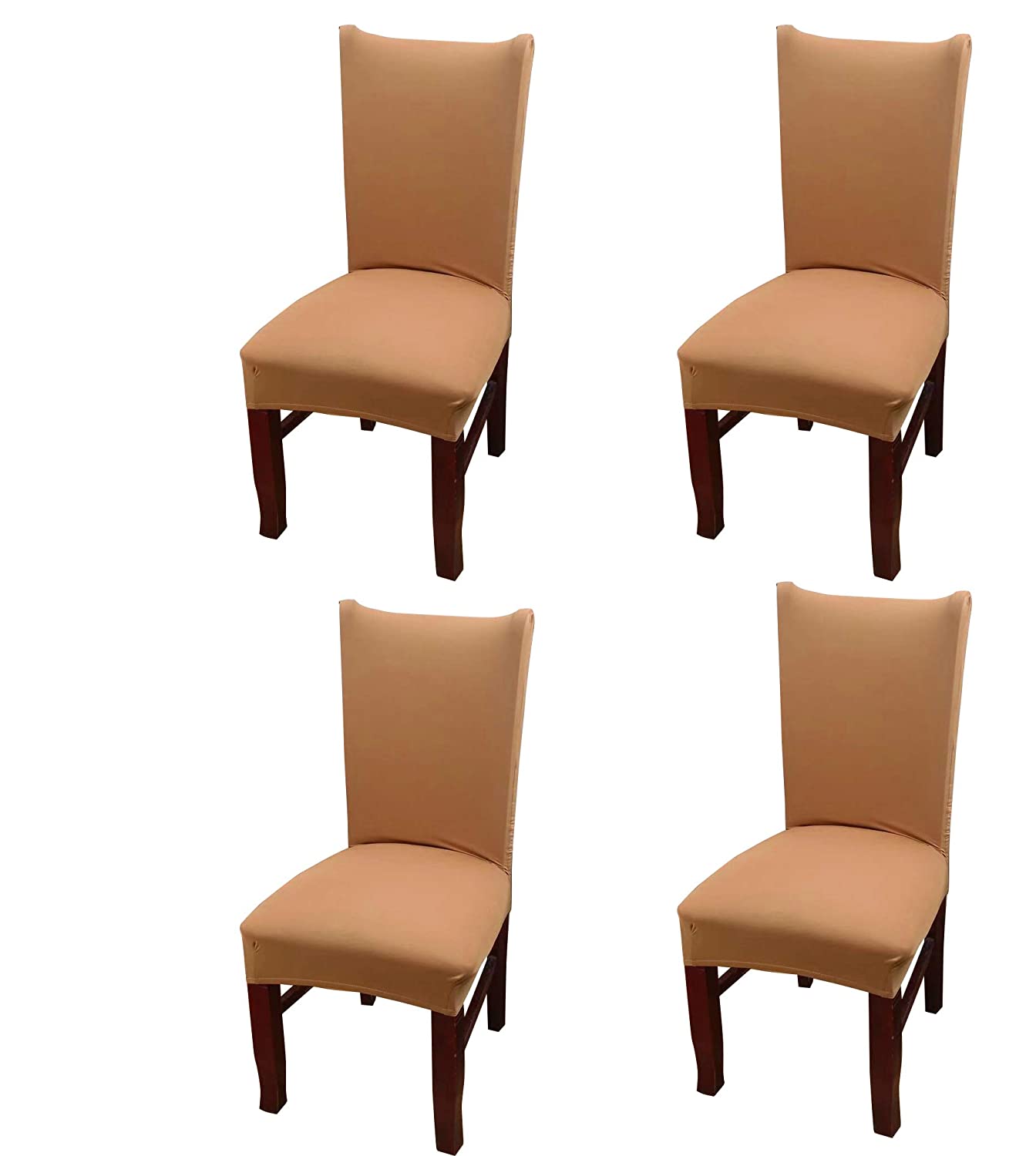 Solid Elastic Chair Cover - Beige
