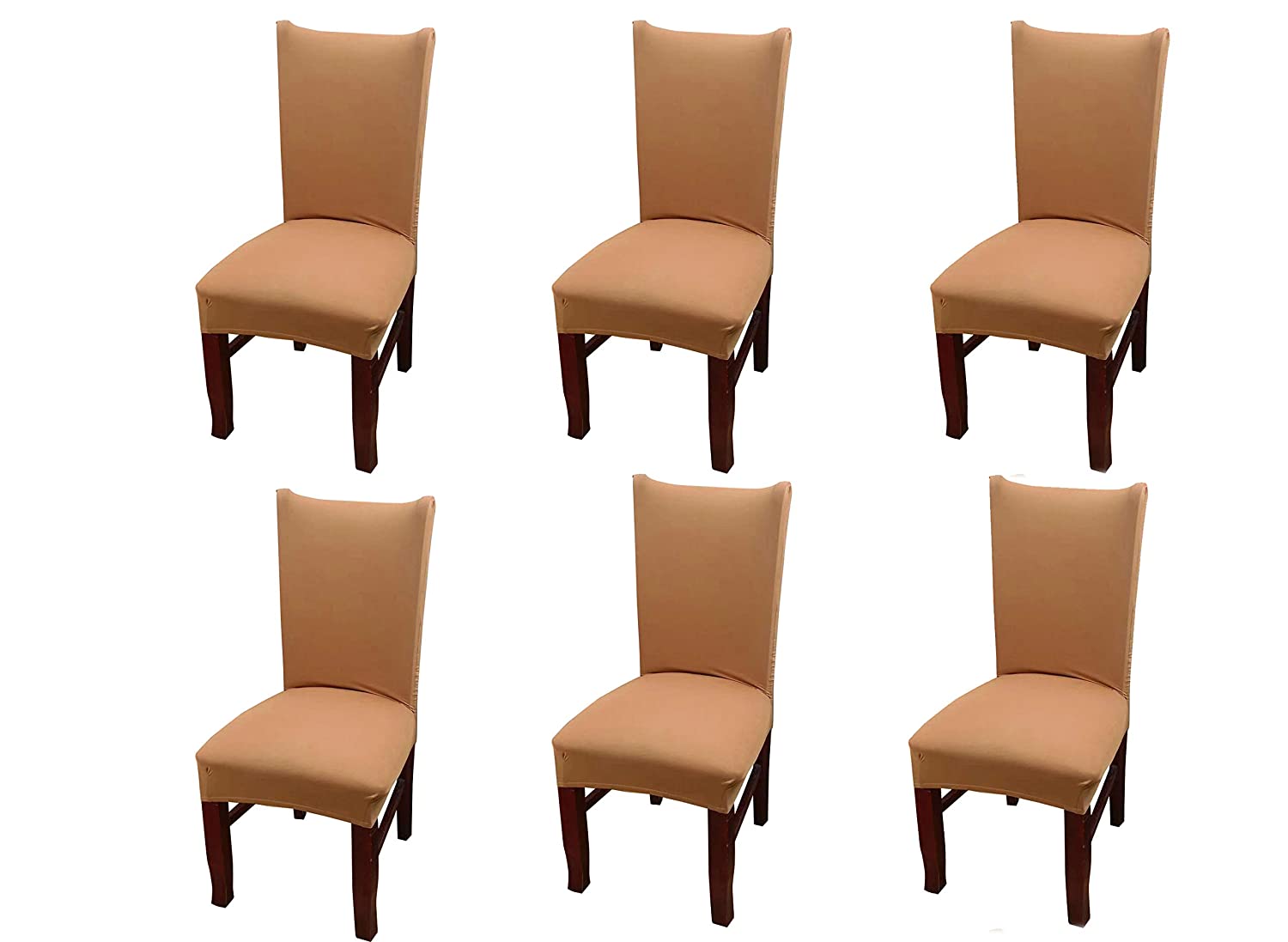 Solid Elastic Chair Cover - Beige