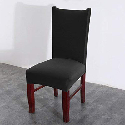 Solid Elastic Chair Cover - Black