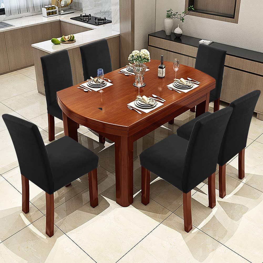 Solid Elastic Chair Cover - Black