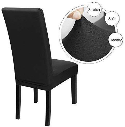 Solid Elastic Chair Cover - Black