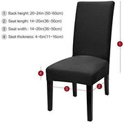 Solid Elastic Chair Cover - Black