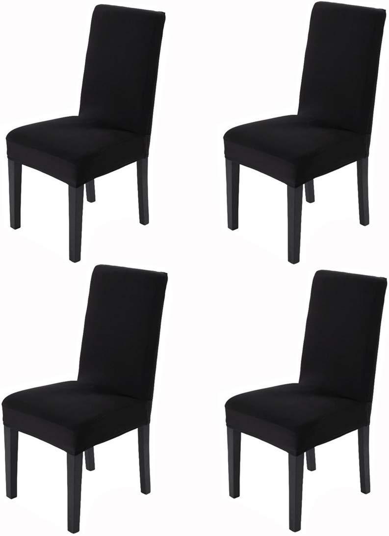 Solid Elastic Chair Cover - Black