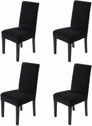 Solid Elastic Chair Cover - Black