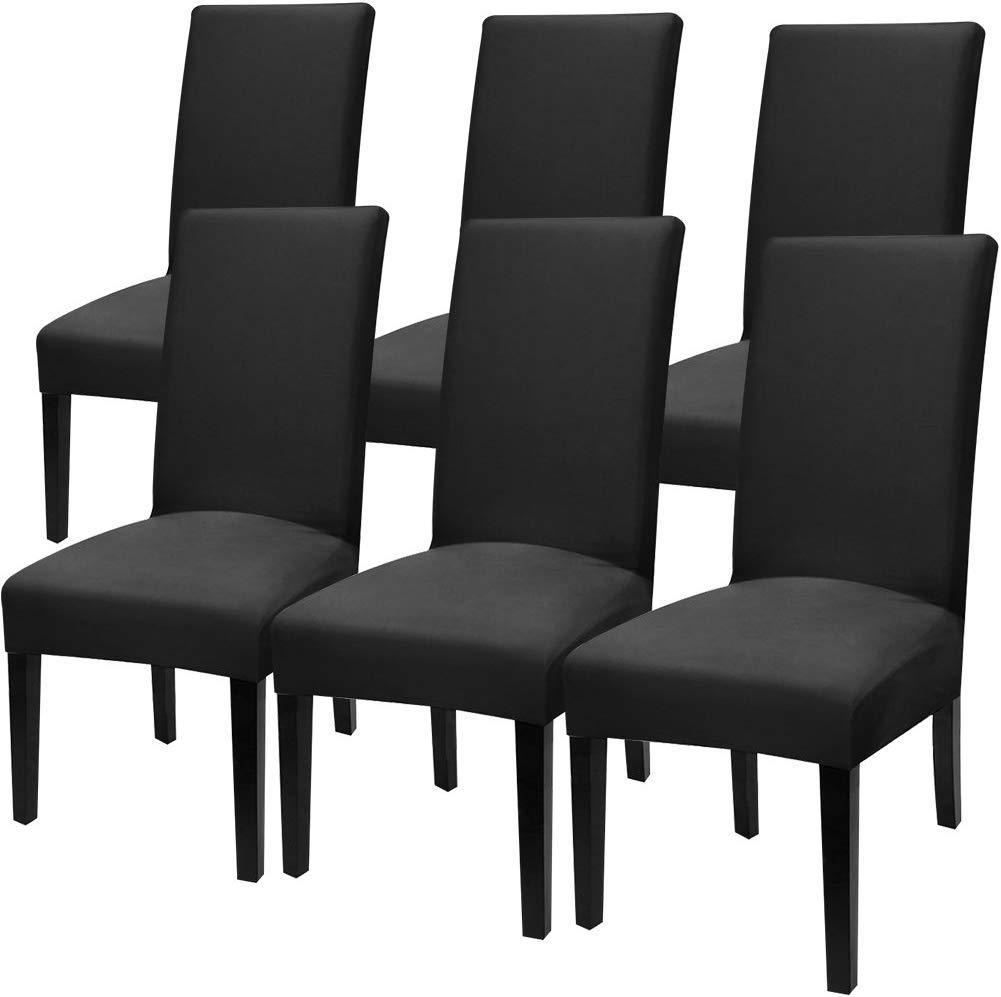 Solid Elastic Chair Cover - Black