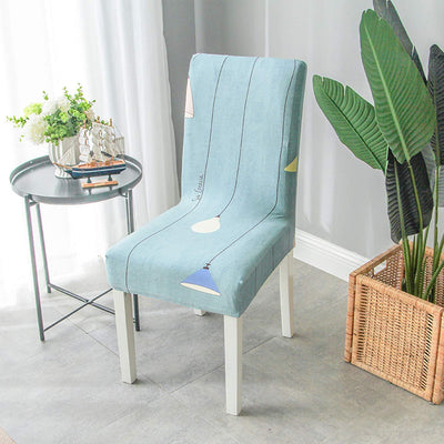 Printed Elastic Chair Cover - Blue Lamp