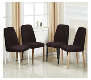 Solid Elastic Chair Cover - Brown