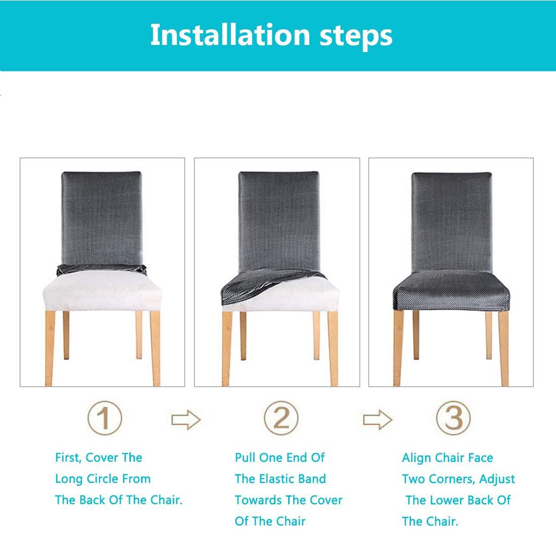 Solid Elastic Chair Cover - Brown