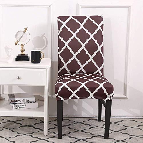 Printed Elastic Chair Cover - Brown Diamond