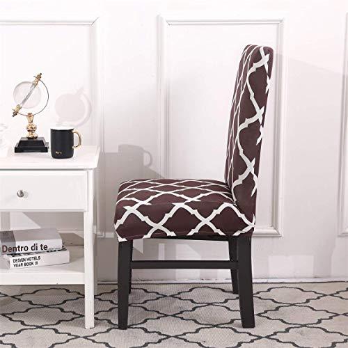 Printed Elastic Chair Cover - Brown Diamond