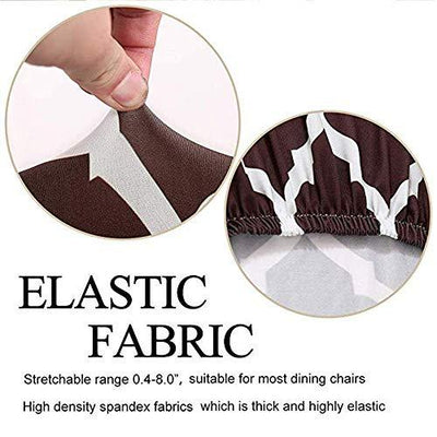 Printed Elastic Chair Cover - Brown Diamond