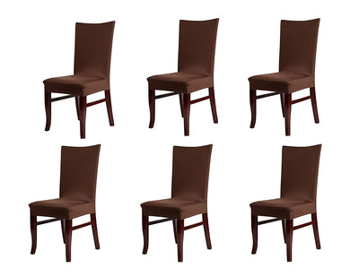 Solid Elastic Chair Cover - Brown