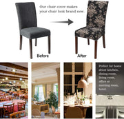 Floral Elastic Chair Cover (Cambric Black)