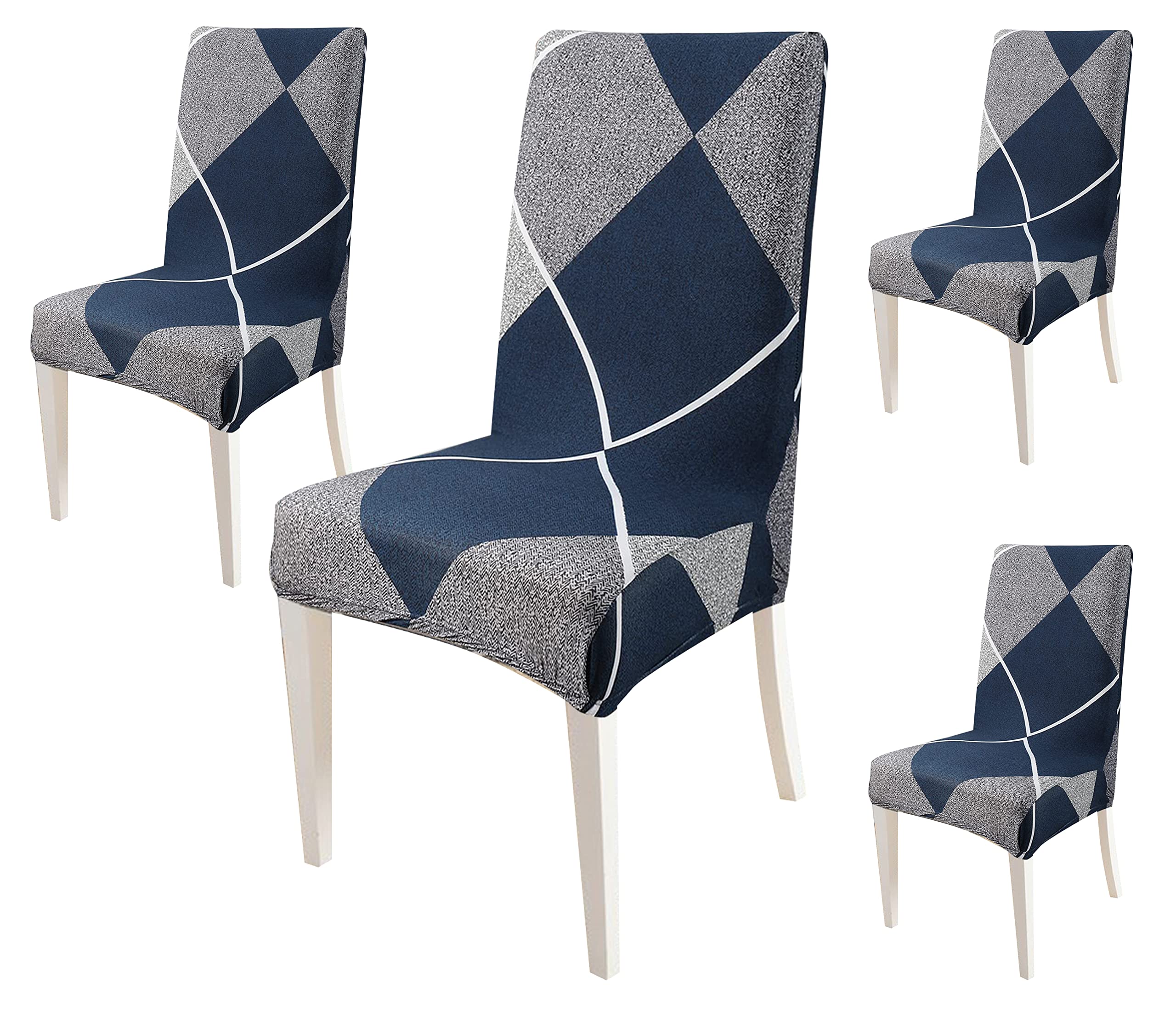 Elastic Chair Cover (Checkerplaid Blue)