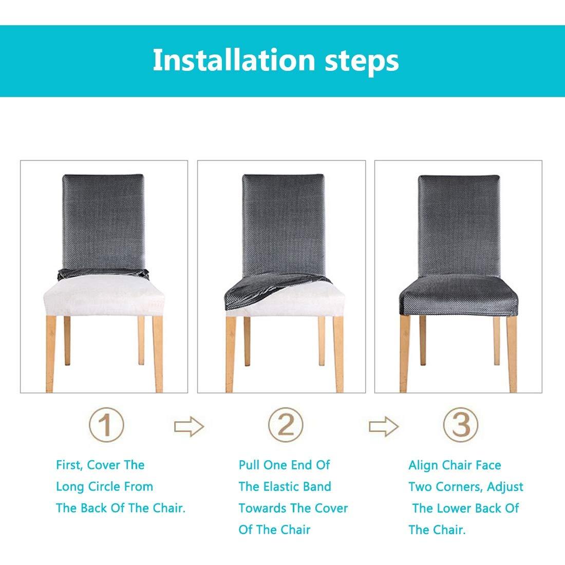 Solid Elastic Chair Cover - Dark Blue