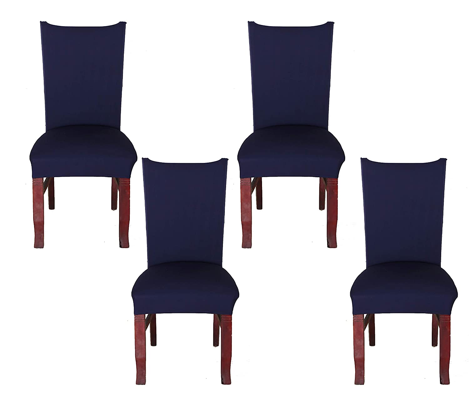 Solid Elastic Chair Cover - Dark Blue