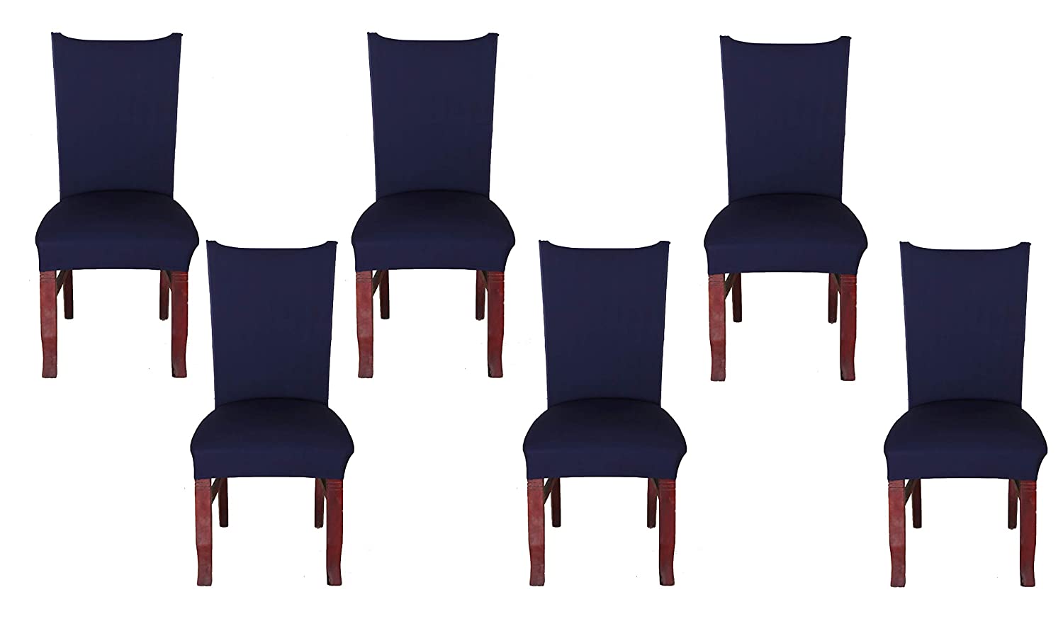 Solid Elastic Chair Cover - Dark Blue