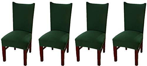 Solid Elastic Chair Cover - Dark Green