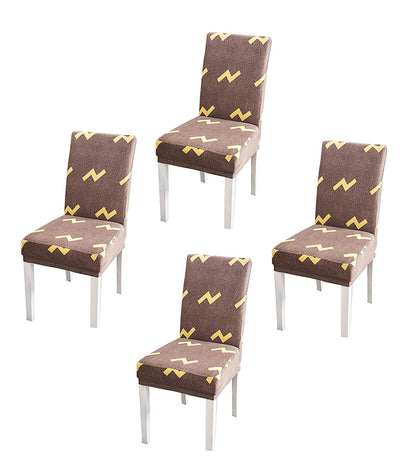Printed Elastic Chair Cover - Flash Grey Yellow