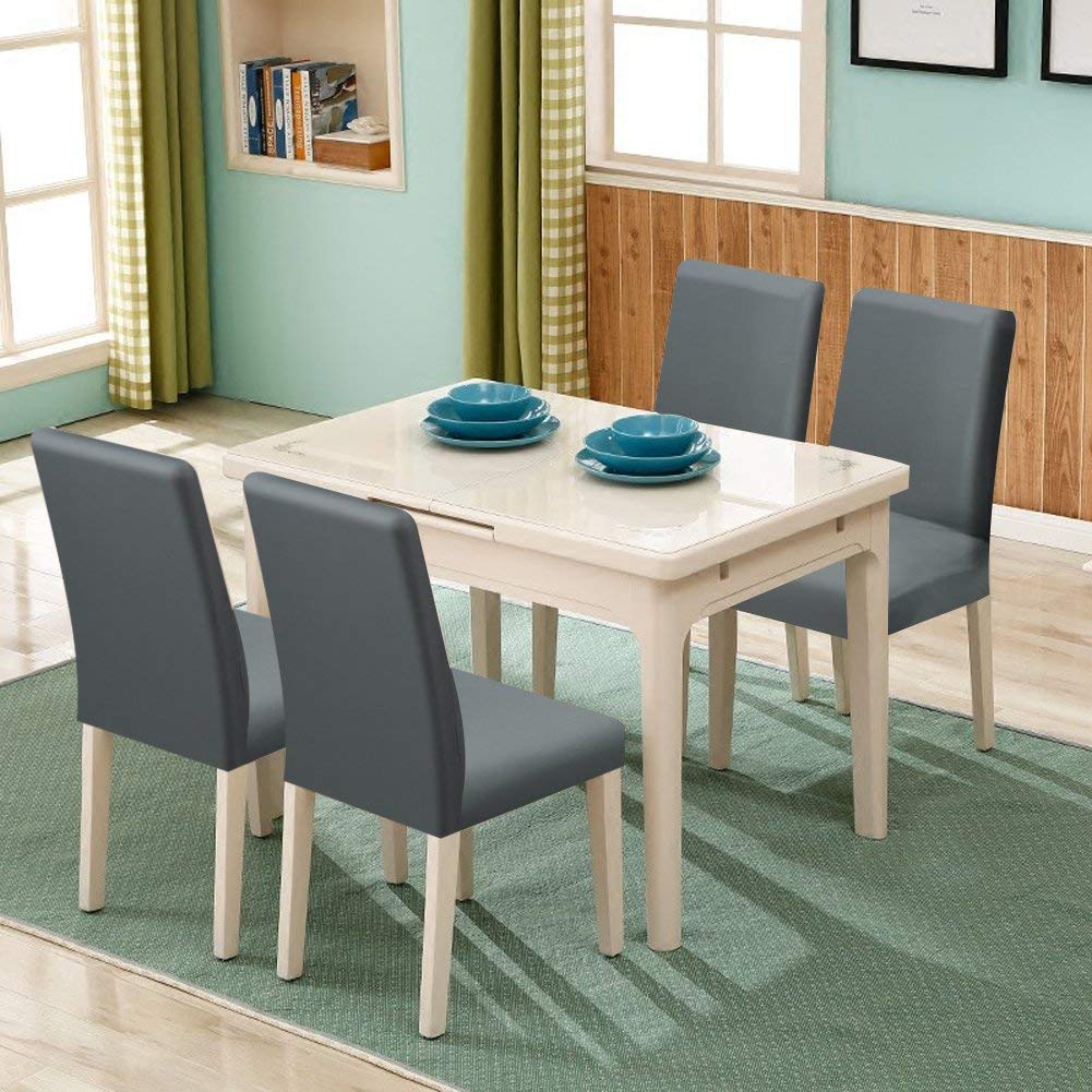 Solid Elastic Chair Cover - Grey
