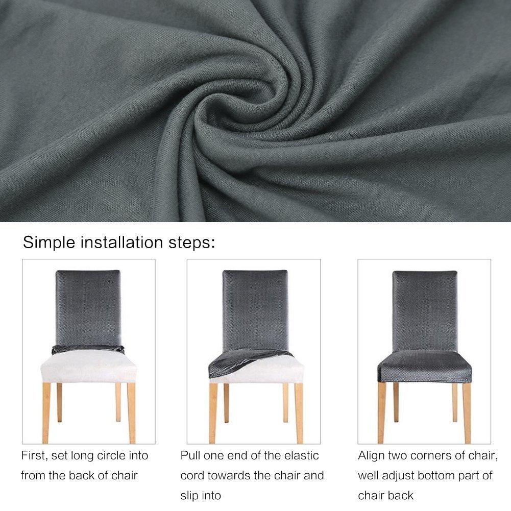 Solid Elastic Chair Cover - Grey